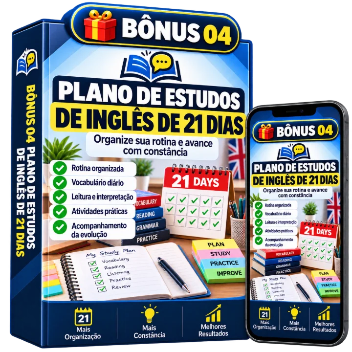 Mockup Bônus 4 — Plano de Estudos de Inglês de 21 Dias